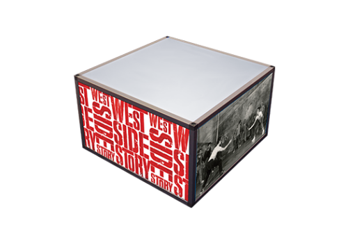 Lit Aluminum Coffee Table with West Side Story Sides