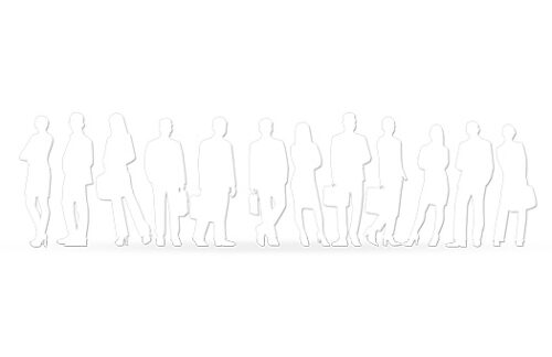 Business Silhouettes, White