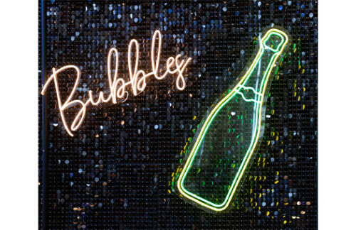 LED Bubbles and Champagne Bottle Signs