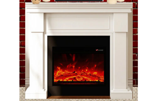 White Mantel with Electric Fireplace Insert