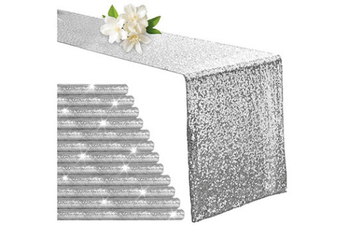 Silver Sequin Table Runner