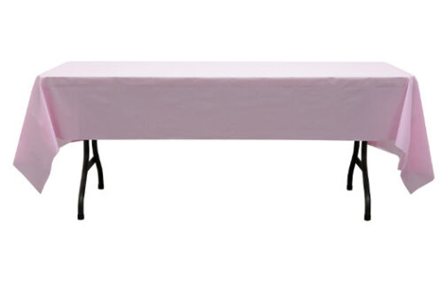 Plastic Rectangle Table Cover, 54" x 108", Pink