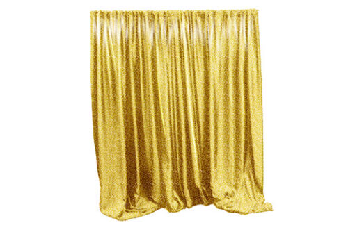 Sequin Drape Panel 20', Bright Gold