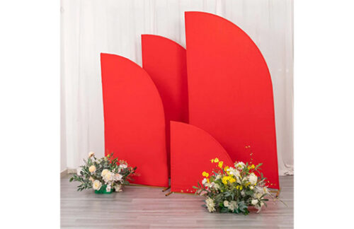 Spandex Covered Rounded Arch Set of 4, Red