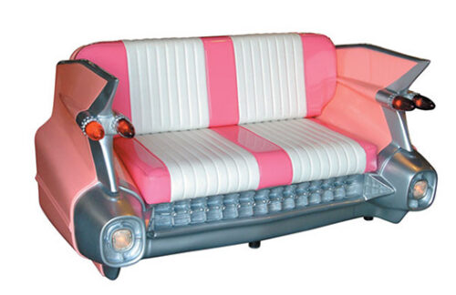 50s Retro Cadillac Sofa, Pink