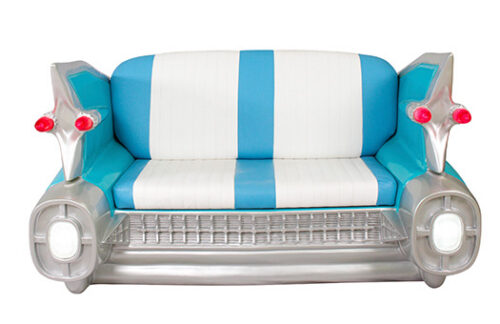 50s Retro Cadillac Sofa, Blue