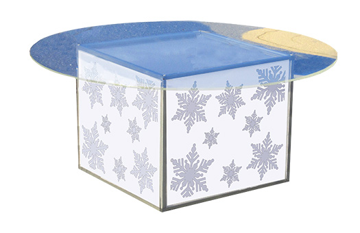 Acrylic 6ft Round Table w/ Snowflake Pedestal 1 Acrylic 6ft Round Table w/ Snowflake Pedestal