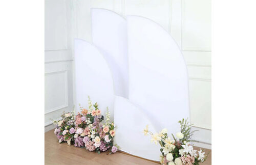 Spandex Covered Rounded Arch Set of 4, White
