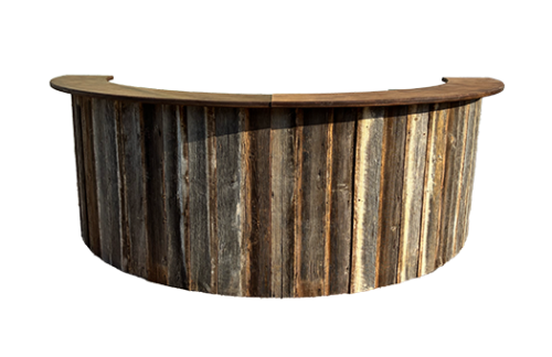 The Madison Half Round Bar, Barn Wood