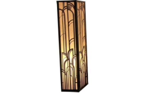 1/4 Curve Art Deco Column With Black Aluminum Frame