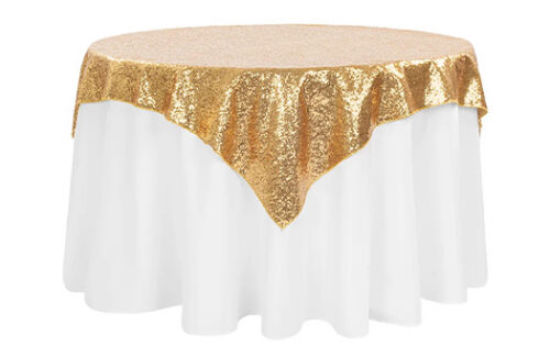 Gold Sequin Table Overlay (50" x 50")
