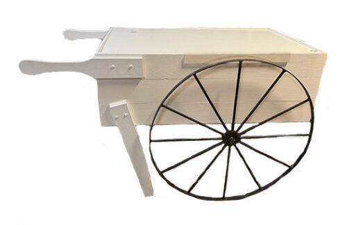 Vendor Cart w/ Umbrella, White Finish