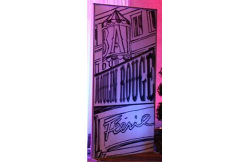 Lit Silhouette Wall, Moulin Rouge Marquee