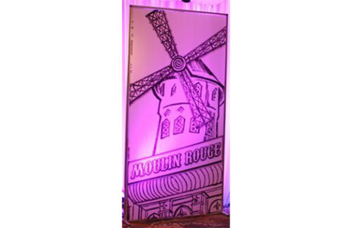 Lit Silhouette Wall, Moulin Rouge Wind Mill